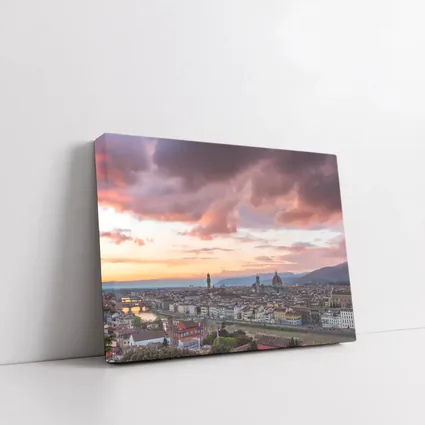 Florence Italy Skyline Sunset Dramatic Sky