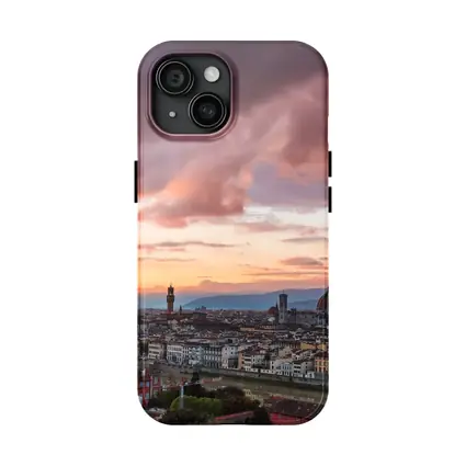 Florence Italy Skyline Sunset Dramatic Sky