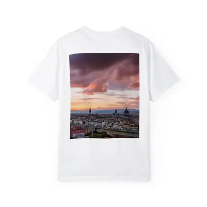 Florence Italy Skyline Sunset Dramatic Sky