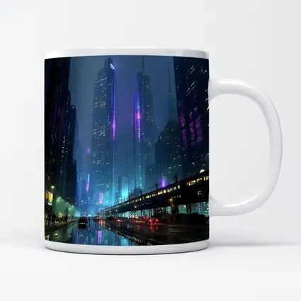 Cyberpunk City Night Neon Rainy Street