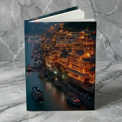 Chongqing River District Glowing At Night