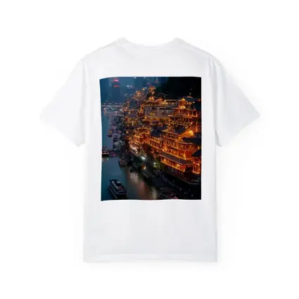 Chongqing River District Glowing At Night