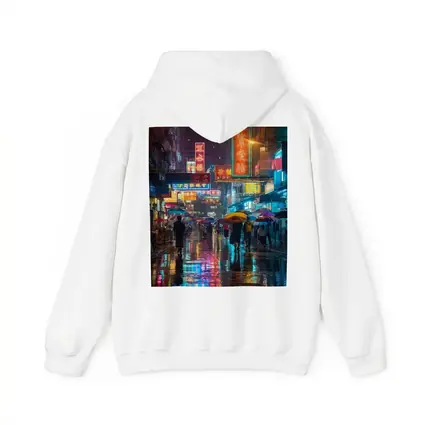 Hong Kong Neon Street Rain Night Scene