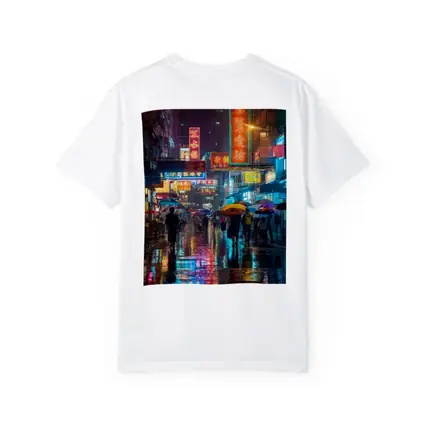 Hong Kong Neon Street Rain Night Scene