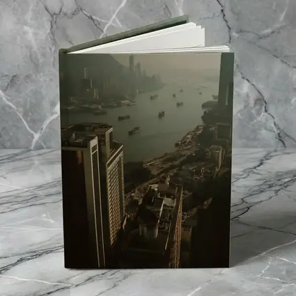 Hong Kong Victoria Harbour Aerial Hazy Cityscape