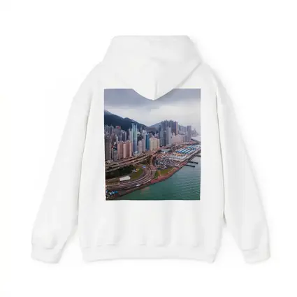 Hong Kong Aerial Skyline Waterfront Overcast View