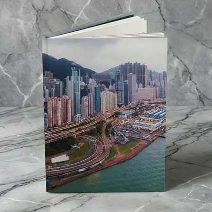 Hong Kong Aerial Skyline Waterfront Overcast View