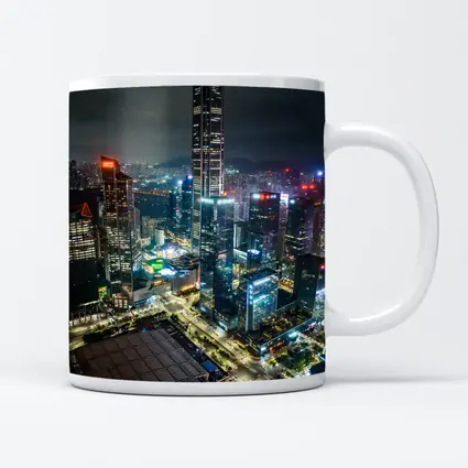 Shenzhen City Skyline Aerial Night View