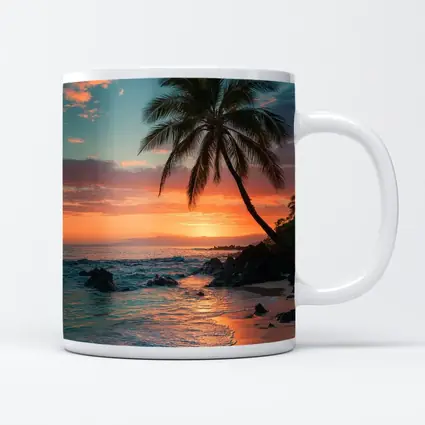 Tropical Beach Sunset Palm Tree Coastal