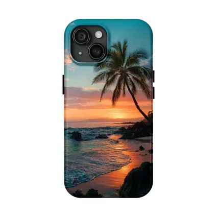 Tropical Beach Sunset Palm Tree Coastal