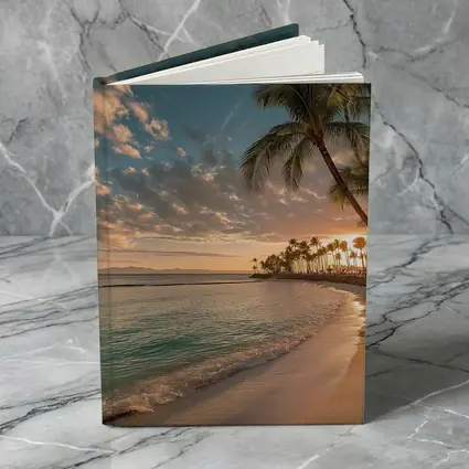 Waikiki Beach Sunset Palm Trees Hawaii