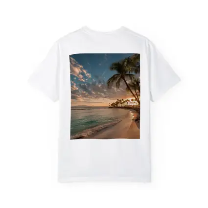 Waikiki Beach Sunset Palm Trees Hawaii