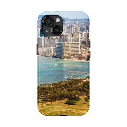 Waikiki Beach Honolulu Aerial City View