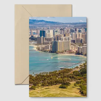 Waikiki Beach Honolulu Aerial City View