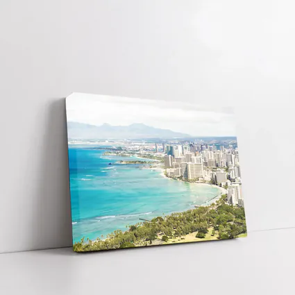 Waikiki Beach Honolulu Skyline Aerial View