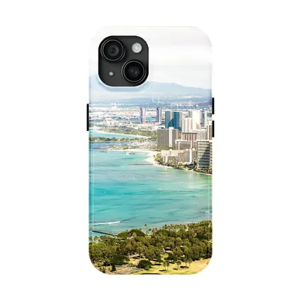 Waikiki Beach Honolulu Skyline Aerial View
