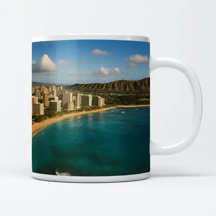 Waikiki Beach Diamond Head Aerial View