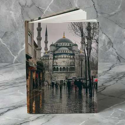 Istanbul Blue Mosque Rainy Street Scene