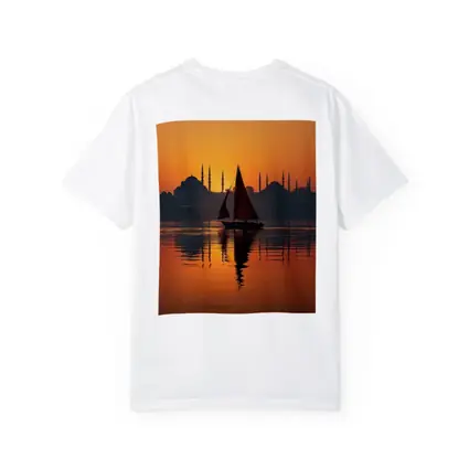 Istanbul Sailboat Sunset Bosphorus Mosque Silhouette