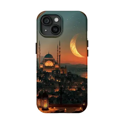 Istanbul Mosque Crescent Moon Night Sky