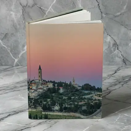 Jerusalem Skyline at Pink Dusk Sunset
