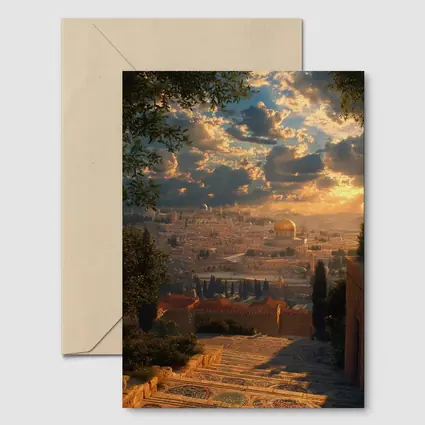 Jerusalem Dome of the Rock Golden Sunset