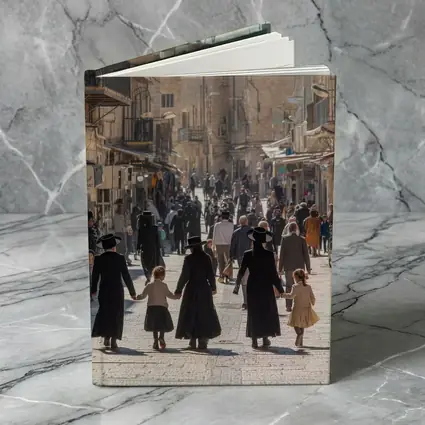 Orthodox Jewish Families Walking Jerusalem Old City Street