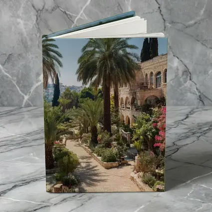 Jerusalem Stone Garden Path Palm Trees