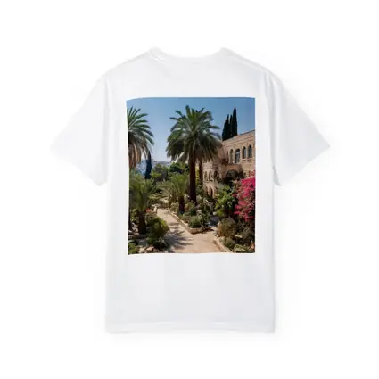 Jerusalem Stone Garden Path Palm Trees
