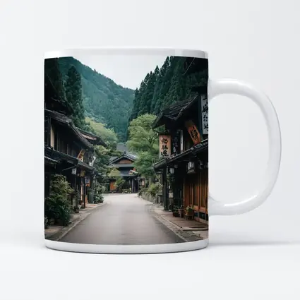 Old Japanese Village Street Mountain Forest
