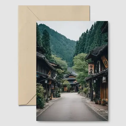 Old Japanese Village Street Mountain Forest