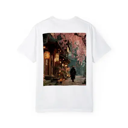 Samurai Walking Cherry Blossom Japanese Street