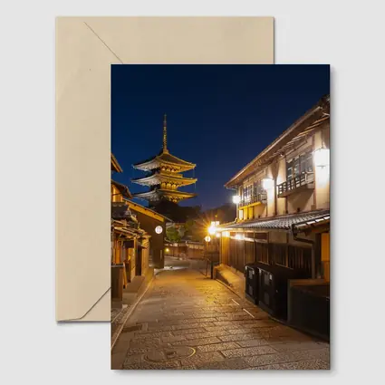 Kyoto Night Street Yasaka Pagoda Japan
