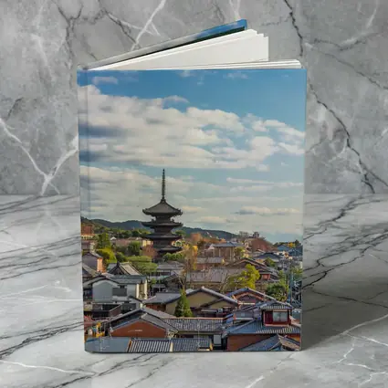 Kyoto Japan Pagoda Rooftops Blue Sky