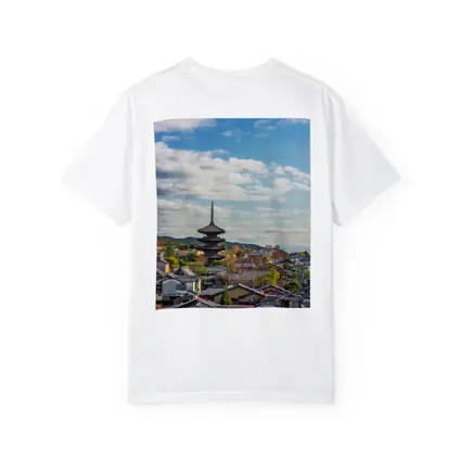 Kyoto Japan Pagoda Rooftops Blue Sky