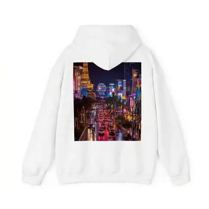 Las Vegas Strip Glowing Neon Night Scene