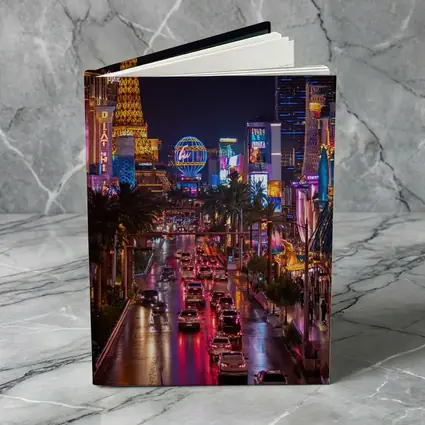 Las Vegas Strip Glowing Neon Night Scene