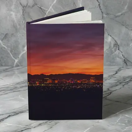 Las Vegas Skyline Fiery Sunset Purple Sky