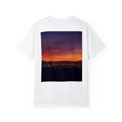 Las Vegas Skyline Fiery Sunset Purple Sky
