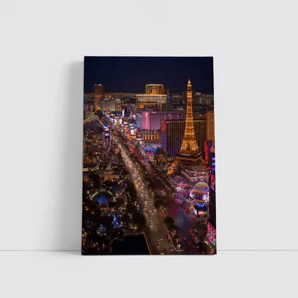 Las Vegas Strip Aerial Night City View