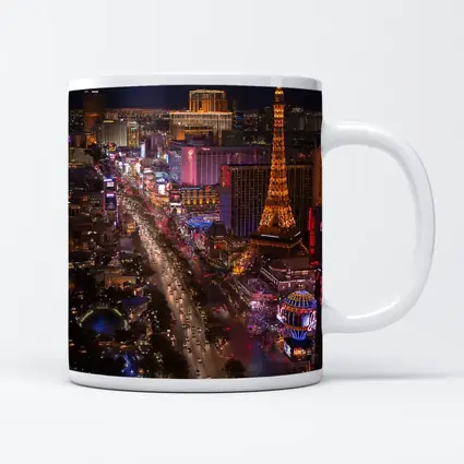 Las Vegas Strip Aerial Night City View