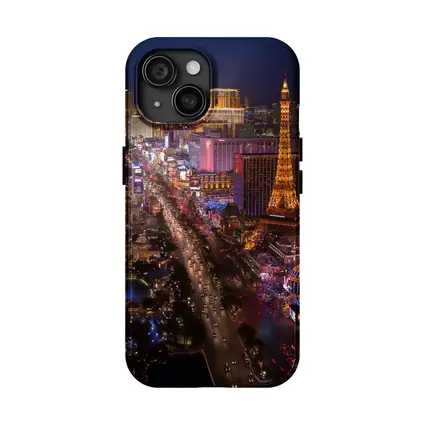 Las Vegas Strip Aerial Night City View