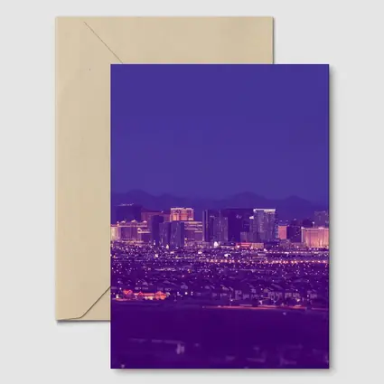 Las Vegas Strip Skyline Purple Night View