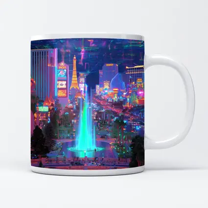 Las Vegas Strip Neon Cyberpunk Night Fantasy