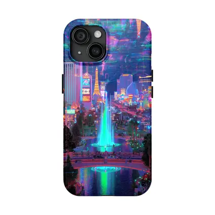 Las Vegas Strip Neon Cyberpunk Night Fantasy