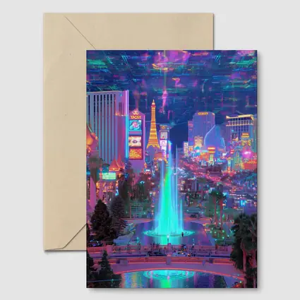 Las Vegas Strip Neon Cyberpunk Night Fantasy