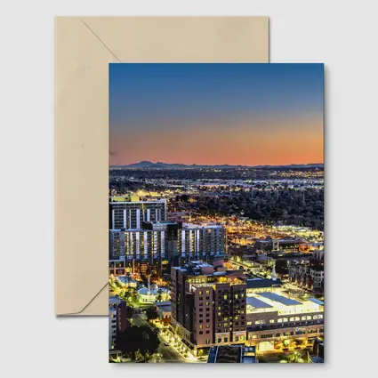 Phoenix Arizona City Skyline At Sunset