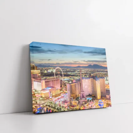 Las Vegas Strip Aerial Skyline At Dusk