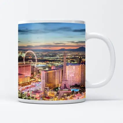 Las Vegas Strip Aerial Skyline At Dusk