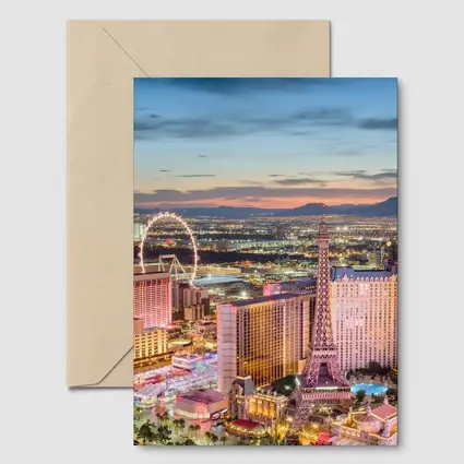 Las Vegas Strip Aerial Skyline At Dusk